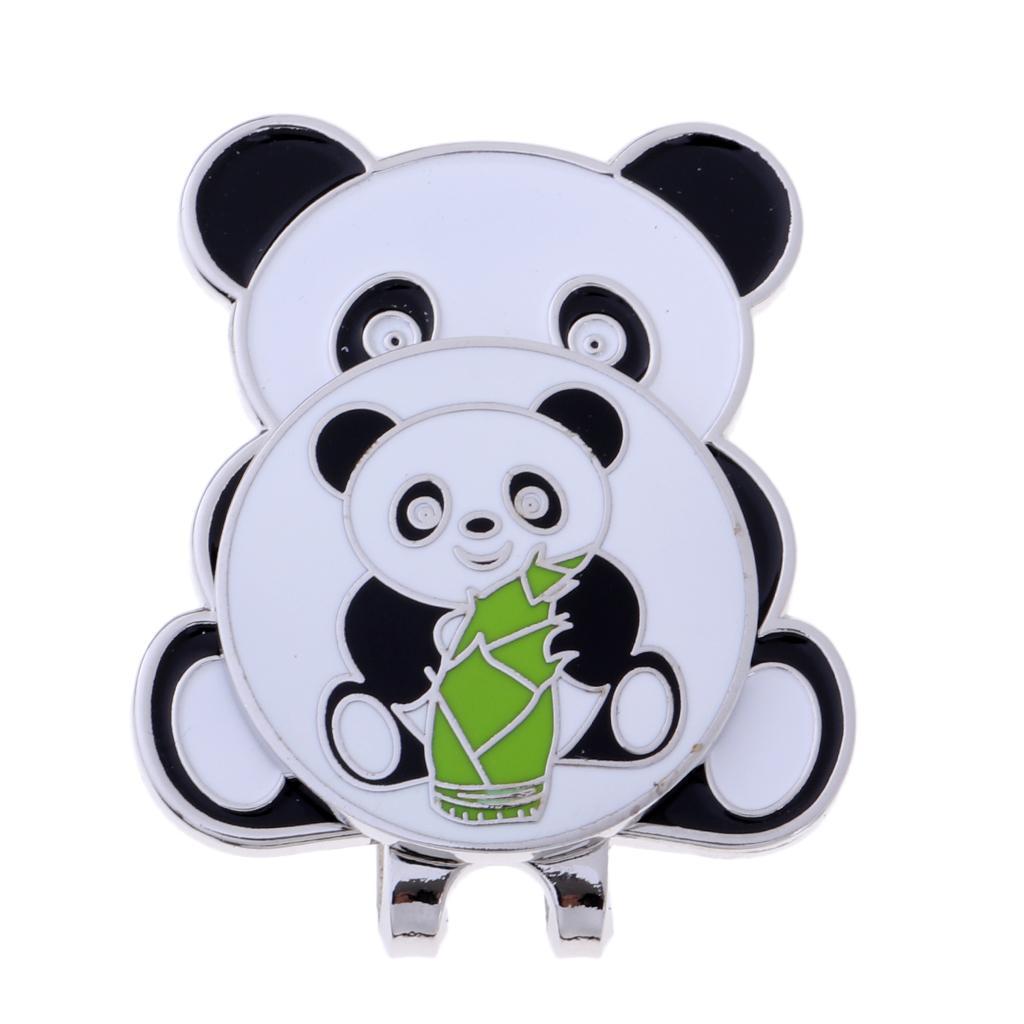 2xGolf Clip Magnetic Ball Marker Hat Visor Clip Golfer Club Gift Panda 1