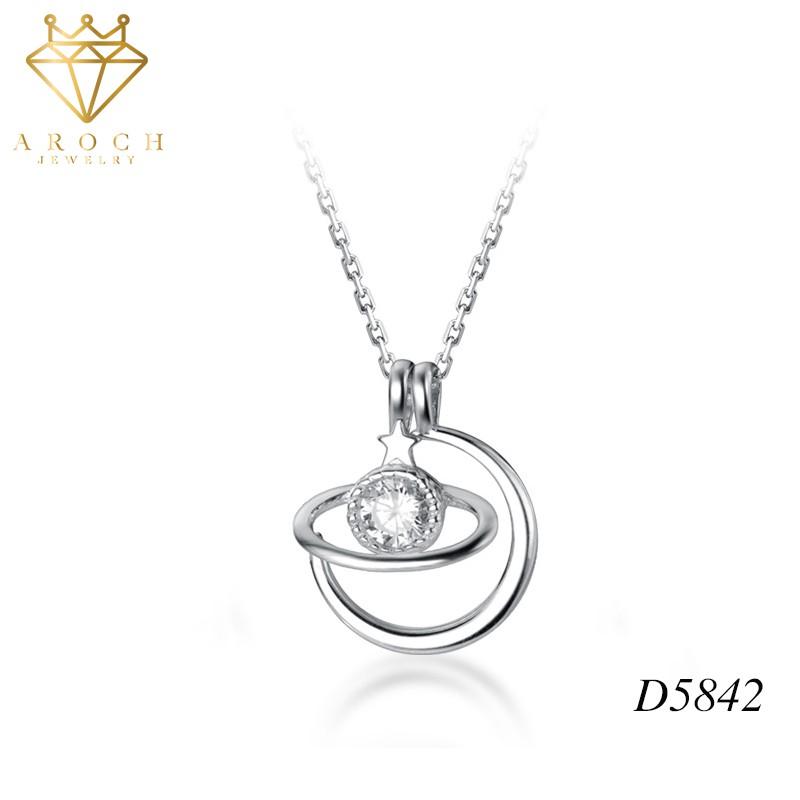 Dây chuyền bạc Ý s925 mô phỏng bầu trời đầy sao,hành tinh ngọt ngào lưỡi liềm D5842 - AROCH Jewelry