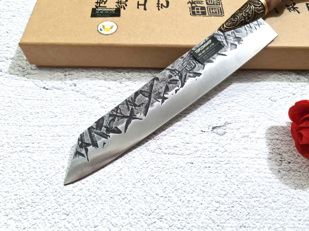 DAO BẾP - DAO THÁI HOA VĂN KHÂU ĐỒNG MÃ A2 DT157 NT topcomshop vn