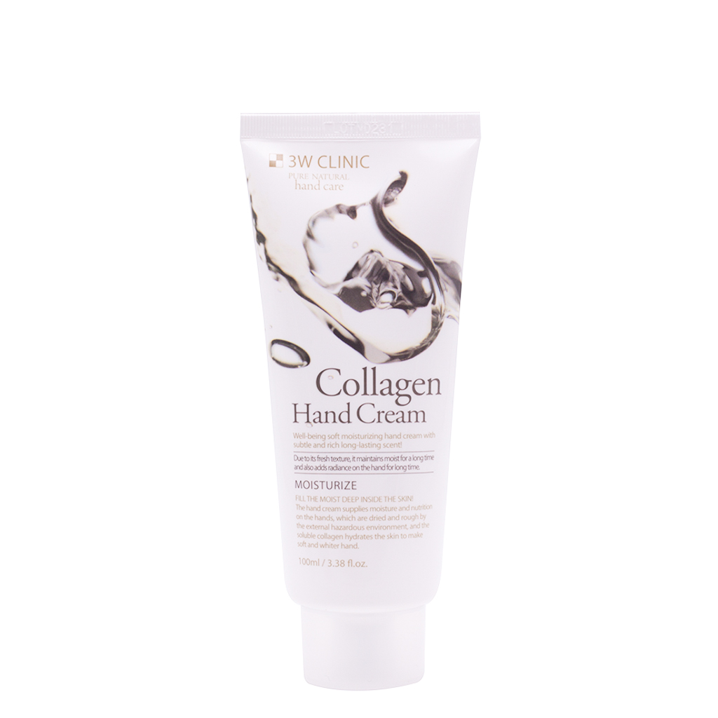 Kem dưỡng da tay Collagen Hàn Quốc cao cấp 3W Clinic Collagen Hand Cream (100ml) – Hàng chính hãng