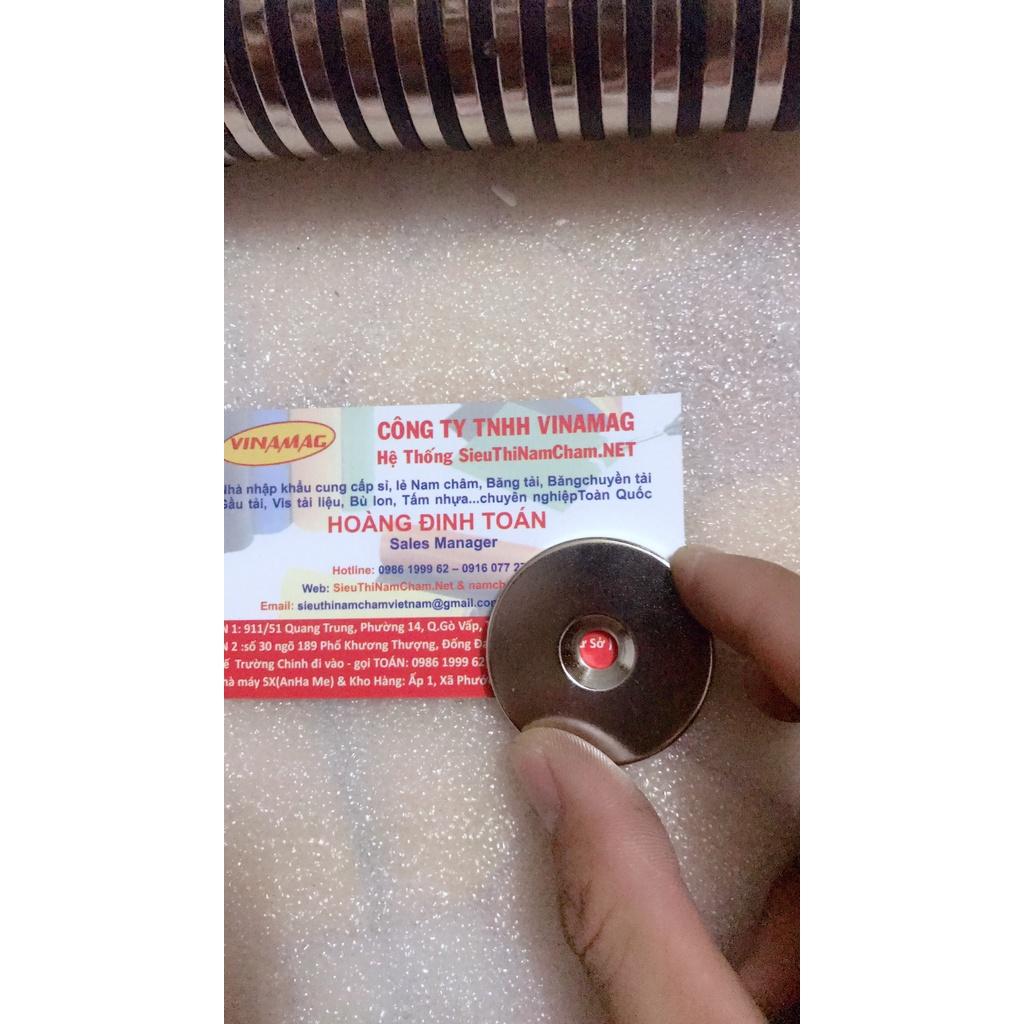 Nam châm đất hiếm tròn 40x5mm lỗ 6mm, nam châm siêu từ tính