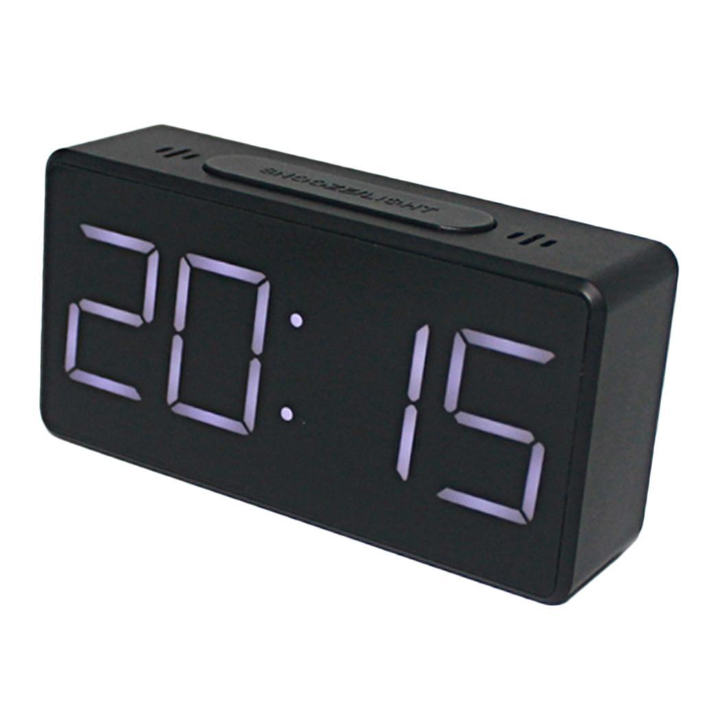 2x LED Digital Alarm Clock 12/24 H Display USB Charger Port for Home Travel