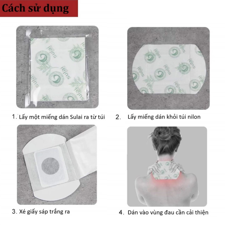 Miếng dán giảm đau cổ, vai, lưng Sulai Cervical Vertebra Thái Lan 6 miếng