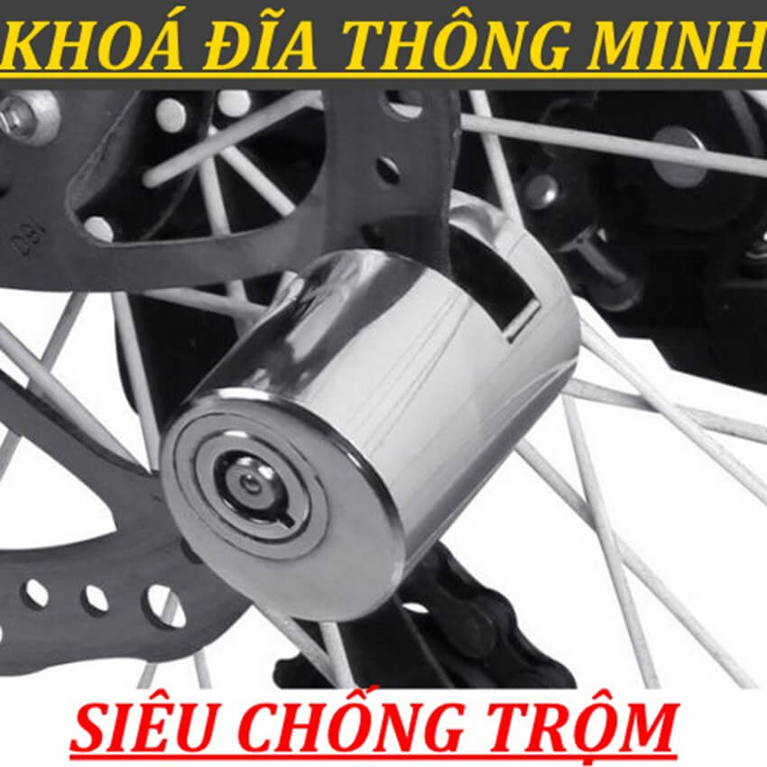 Khóa phanh đĩa xe máy chống trộm Moto Lock chất liệu thép nguyên khối, khóa chống trộm cho xe mô tô, xe đạp chống cắt