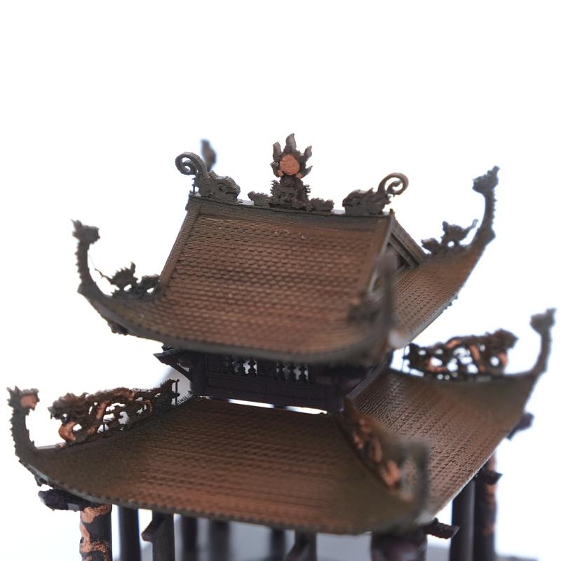 Mô hình tiểu cảnh MÁI ĐÌNH RỒNG GÁC TREO CHUÔNG - bán cạn - bể cá - hòn non bộ - terrarium - tinh xảo - chất lượn