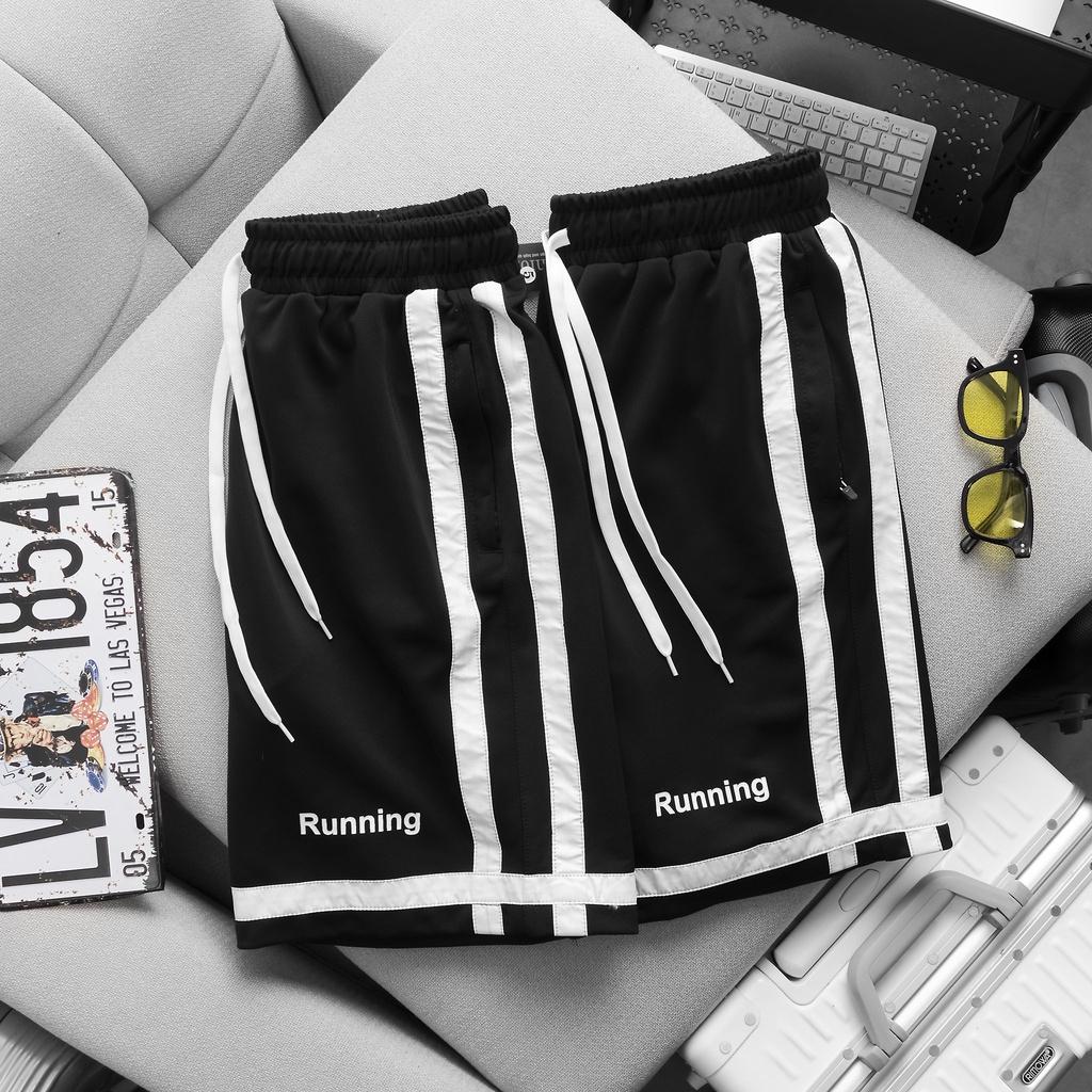 Quần short thun nam bigsize 80 - 130kg - 2 viền running