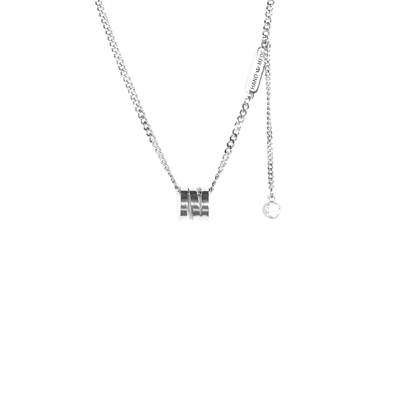 Dây chuyền nam Deoji. Phiên bản 2022. Mặt 3 vòng tròn tinh tế bằng Titan không gỉ