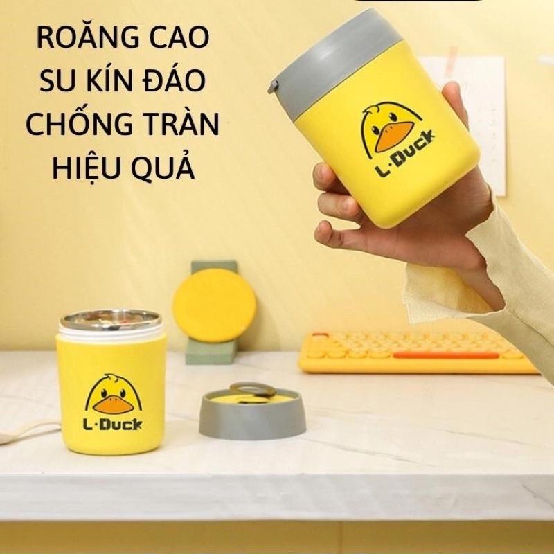 Bình Ủ giữ ấm thời thượng LDuck Vịt Vàng 550ml, Đựng Cơm, Cháo, giữ ấm 6 - 8 tiếng