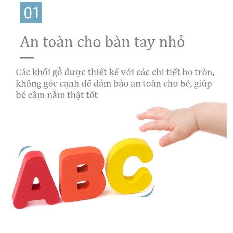 Bảng chữ cái và bảng chữ số cho bé đồ chơi thông minh xếp hình gỗ giúp nhận biết mặt chữ và số nhanh nhất