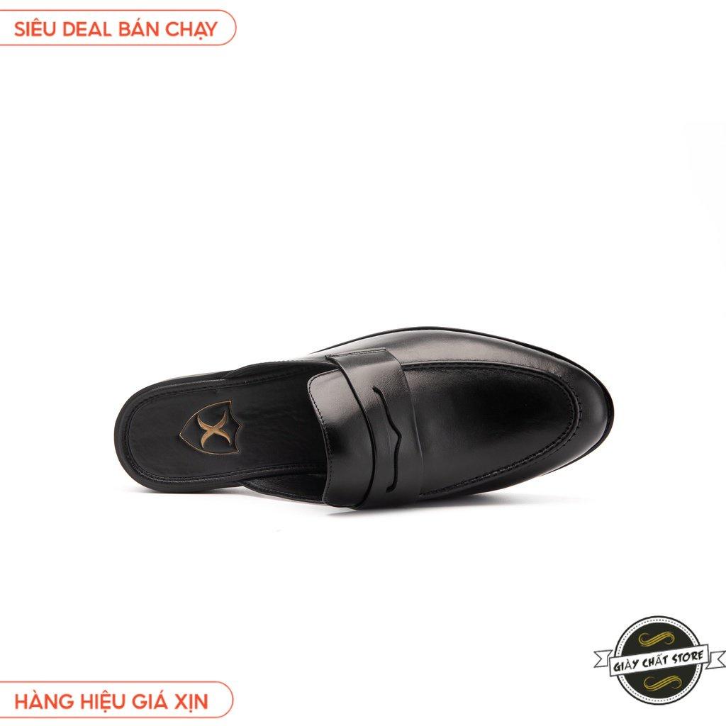 Giày Sục Nam Công Sở XOĂN SHOP Da Pu Pu Size 38 Đến 42 Màu Đen - S008