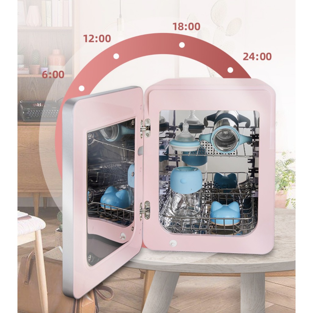 Máy Tiệt Trùng Và Sấy Khô tự động Vật dụng bình sữa cho Bé dung tích 18L GermanyTech (Đạt chuẩn CE) - Xanh lá