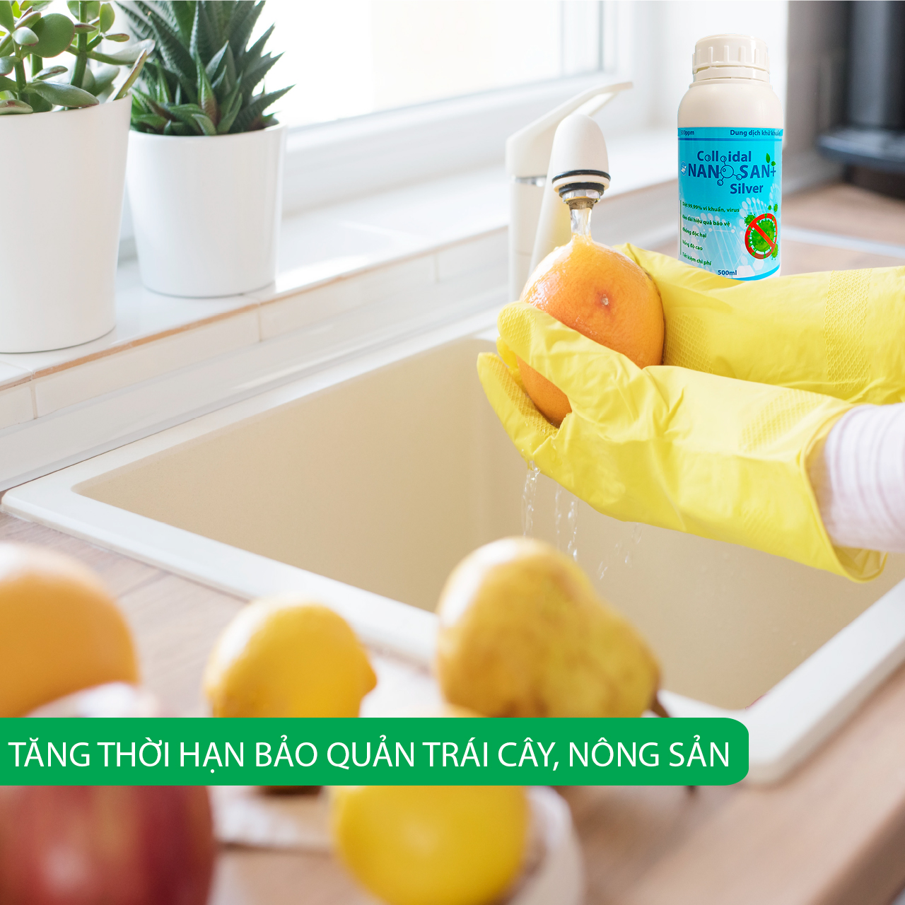 [Pha loãng 100 lần] Dung dịch khử khuẩn nano bạc SAN+. Diệt 99,99% vi khuẩn gây hại, truyền nhiễm.