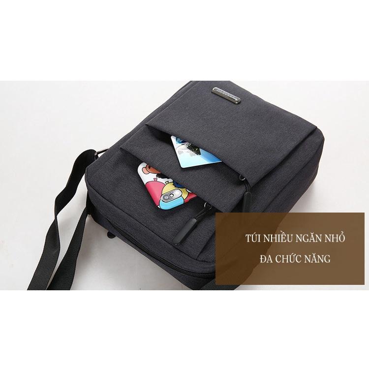 Túi đeo chéo nam, Túi nam đeo chéo Mini nhỏ gọn Slim Bag Unisex vải Oxford nhập khẩu chống thấm nước T44 - Đen