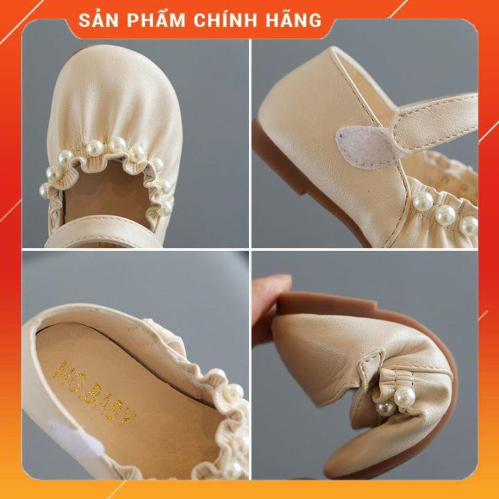 Giày búp bê cho bé gái đính ngọc trai giầy bít cho bé gái,đế mềm chống trượt(hàng MG Baby) MSP V591