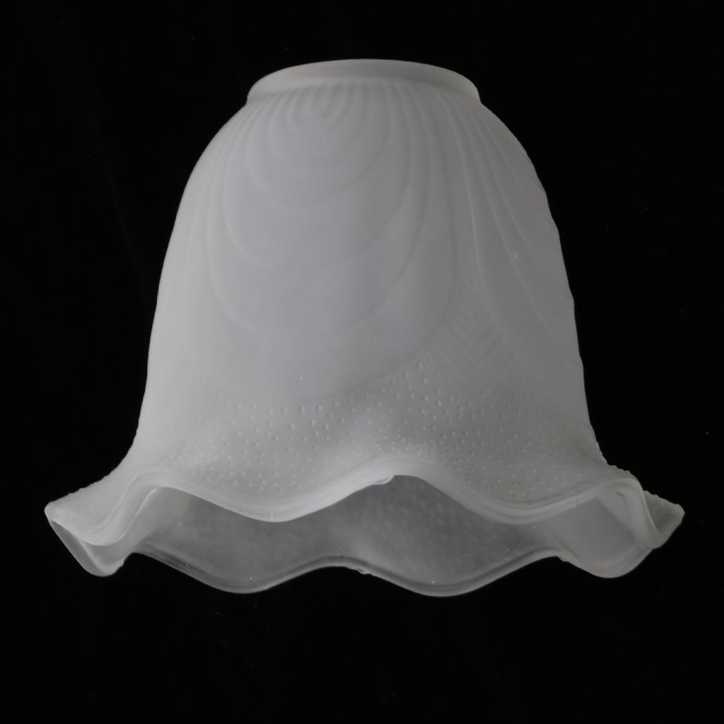 4x Bell Shape Vintage Frosted & Clear Glass Lamp Shade