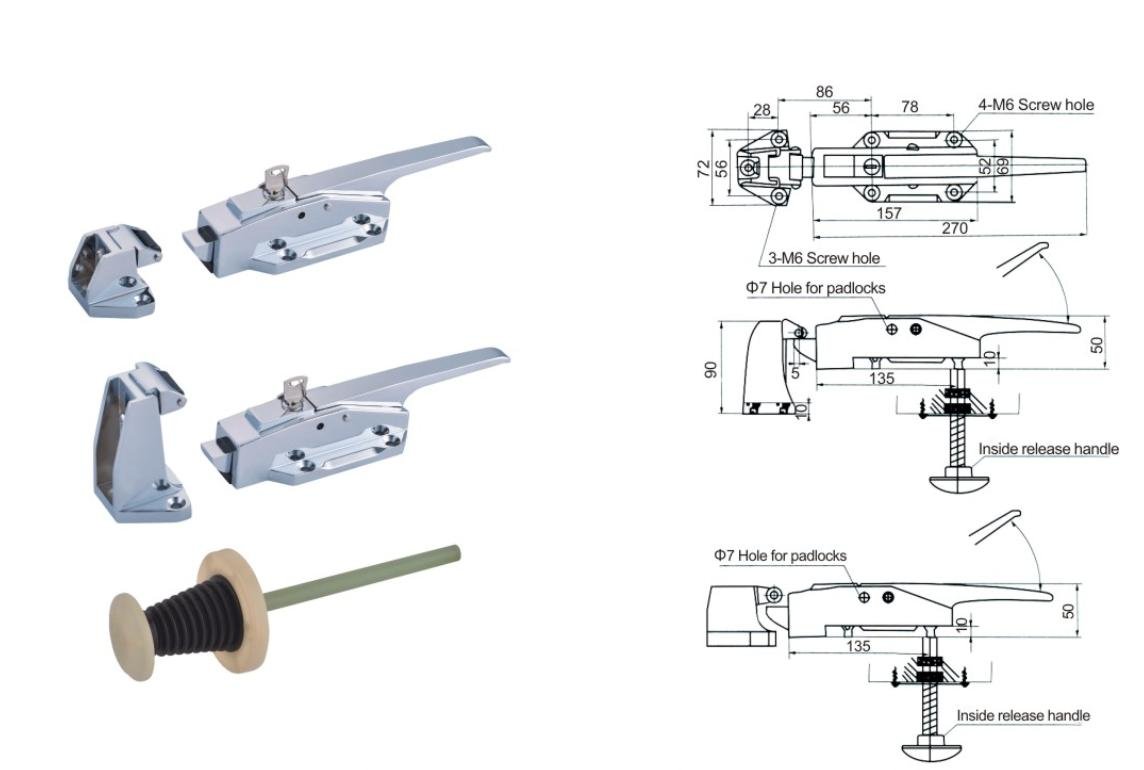 BỘ TAY KHÓA CỬA KHO LẠNH MODEL CX-1178