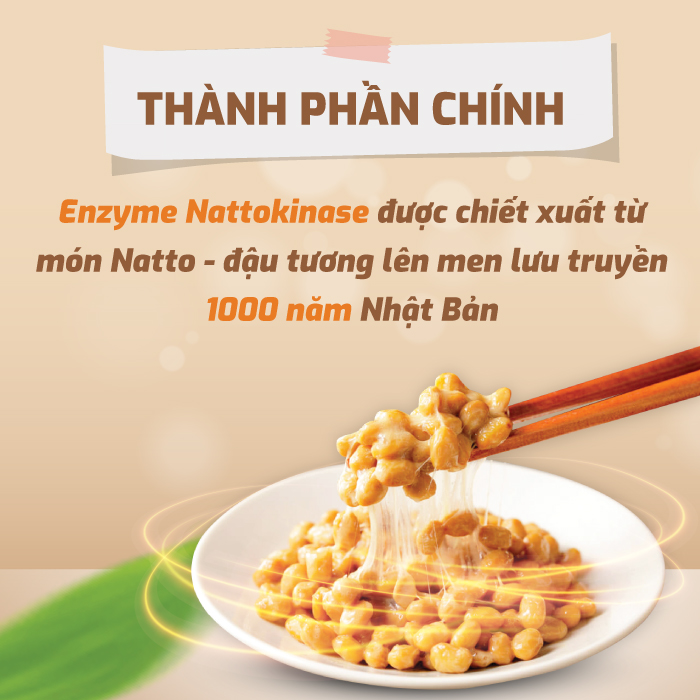 Thực phẩm bảo vệ sức khỏe Nattokinase Jintan Nhật Bản, hỗ trợ điều trị đột quỵ, tai biến, hộp 60 gói