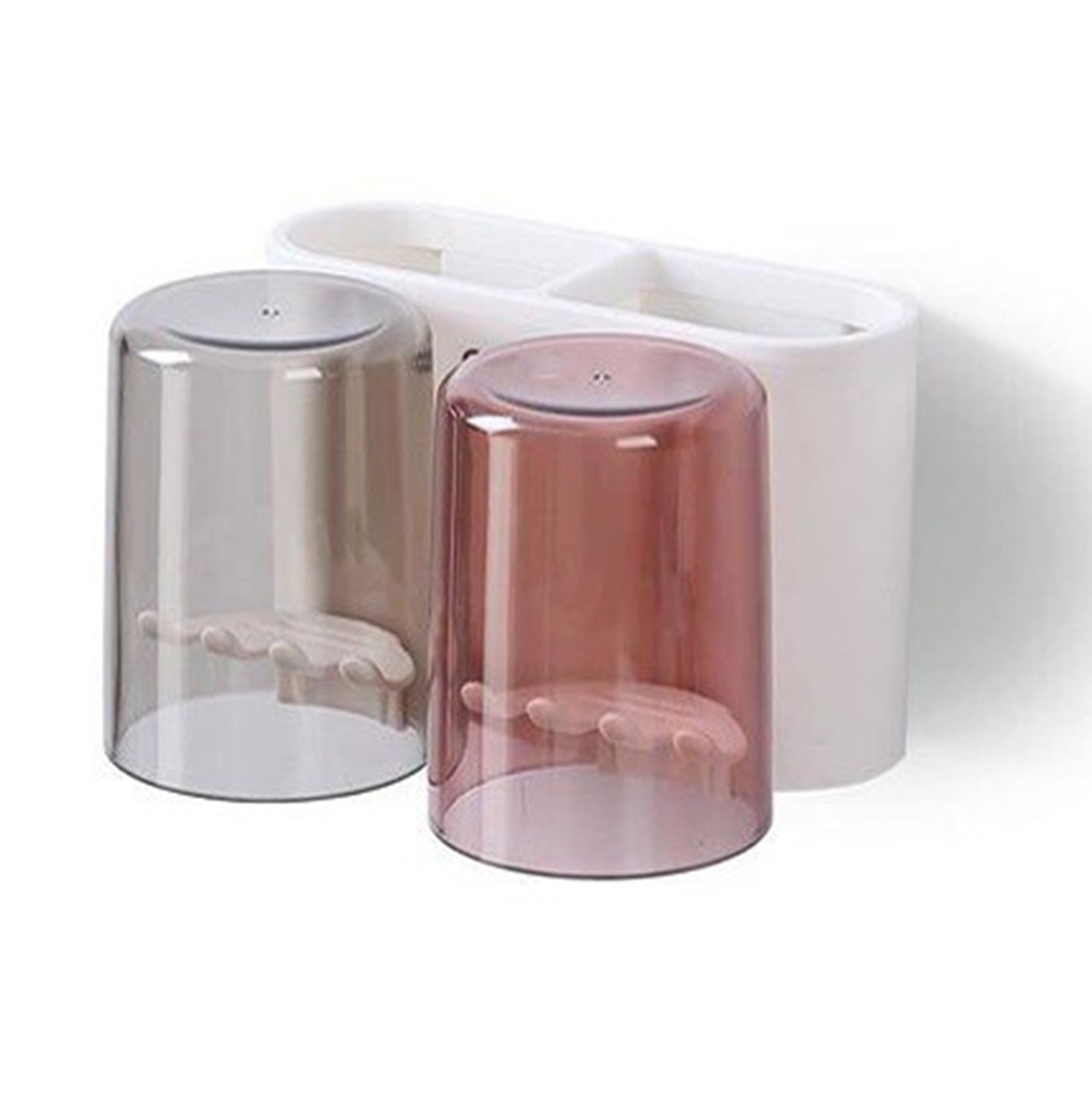 Kệ Để Kem Đánh Răng & Bàn Chải, Tặng Kèm Cốc - Kệ Nhà Tắm Dán Tường Thông Minh - Giá Treo Bàn Chải Đánh Răng Kiêm Để Đồ & Úp Cốc - Giao Màu Ngẫu Nhiên