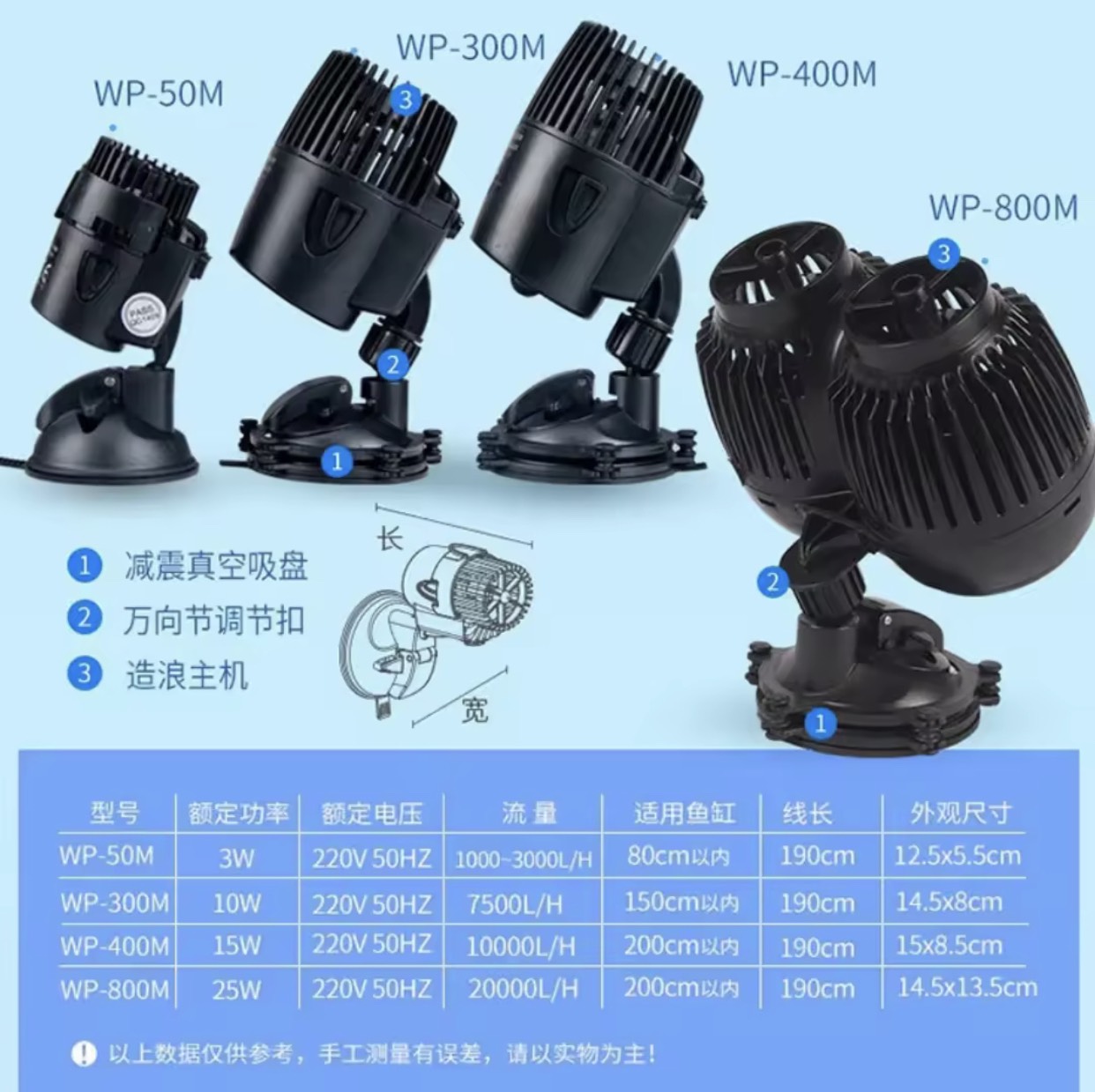 Máy Tạo Sóng, tạo luồng, Máy Bơm Bể Cá , Thiết Bị Làm Vườn Dụng Cụ Thủy Sinh SOBO WP-300M,WP-400M,WP-800M