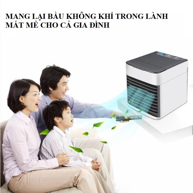 Quạt Điều Hoà Hơi Nước Để Bàn Văn Phòng Mini, Làm Mát Cực Nhanh, Lọc Và Giữ Ẩm Không Khí, Dây Sạc USB Có Bảo Hành