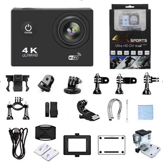 Camera hành động Ultra HD 4K/30fps WiFi 2 inch dưới nước Máy ảnh bảo hiểm không thấm nước Máy quay phim thể thao ngoài trời