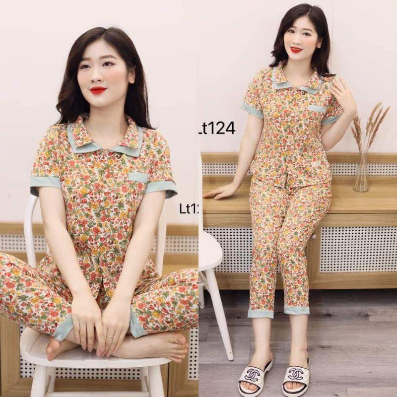Đồ bộ mặc nhà lửng cổ nơ điệu đẹp rẻ