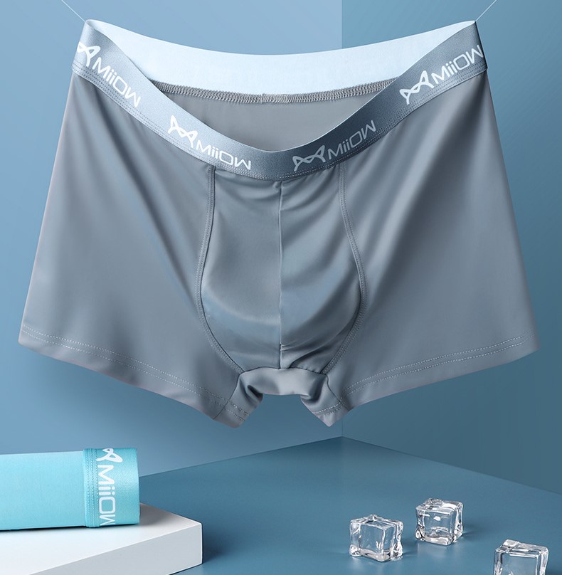 Hộp 3 quần sịp boxer nam cao cấp thun lạnh Kháng Khuẩn Khử Mùi MiiOW Ice Silk