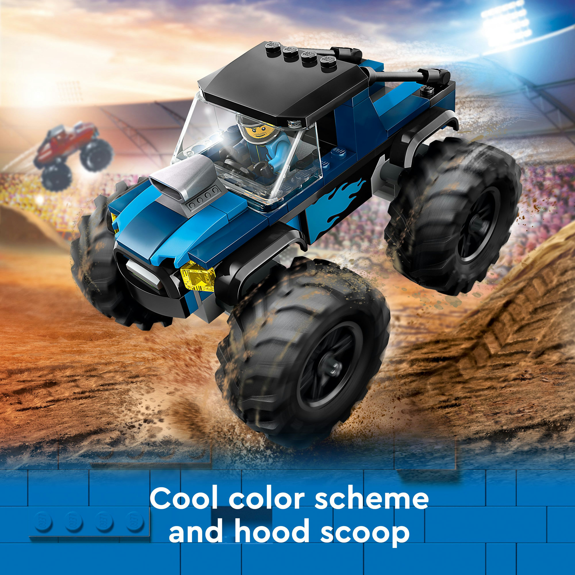 LEGO CITY 60402 Đồ chơi lắp ráp Chiến xe Monster xanh dương (148 chi tiết)