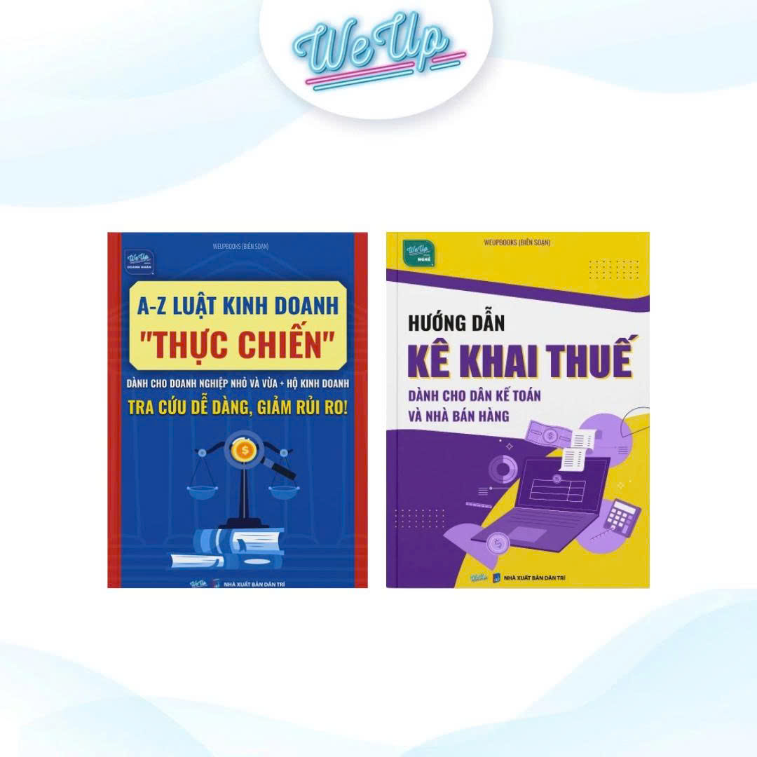 Combo 2 sách: A-Z Luật kinh doanh thực chiến dành cho doanh nghiệp vừa nhỏ - HKD, Hướng dẫn kê khai thuế
