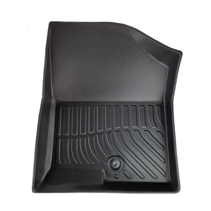 Thảm lót sàn xe ô tô Hyundai Santafe 2013-2018 Nhãn hiệu Macsim chất liệu nhựa TPE cao cấp màu đen