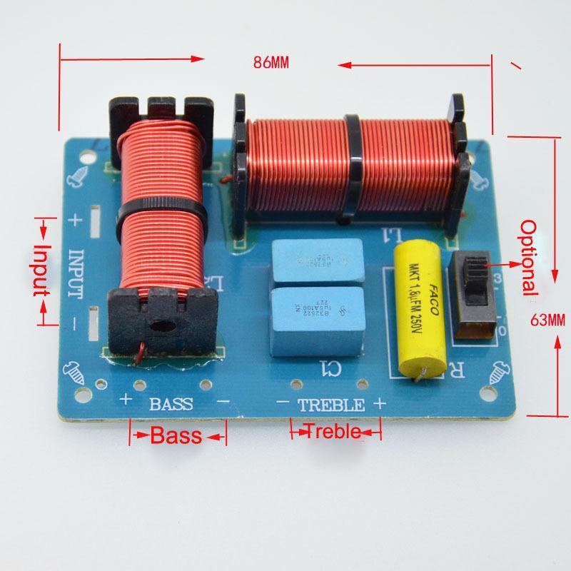 2Pcs Treble Bass  Frequency Divider Speaker Crossover Filters Board