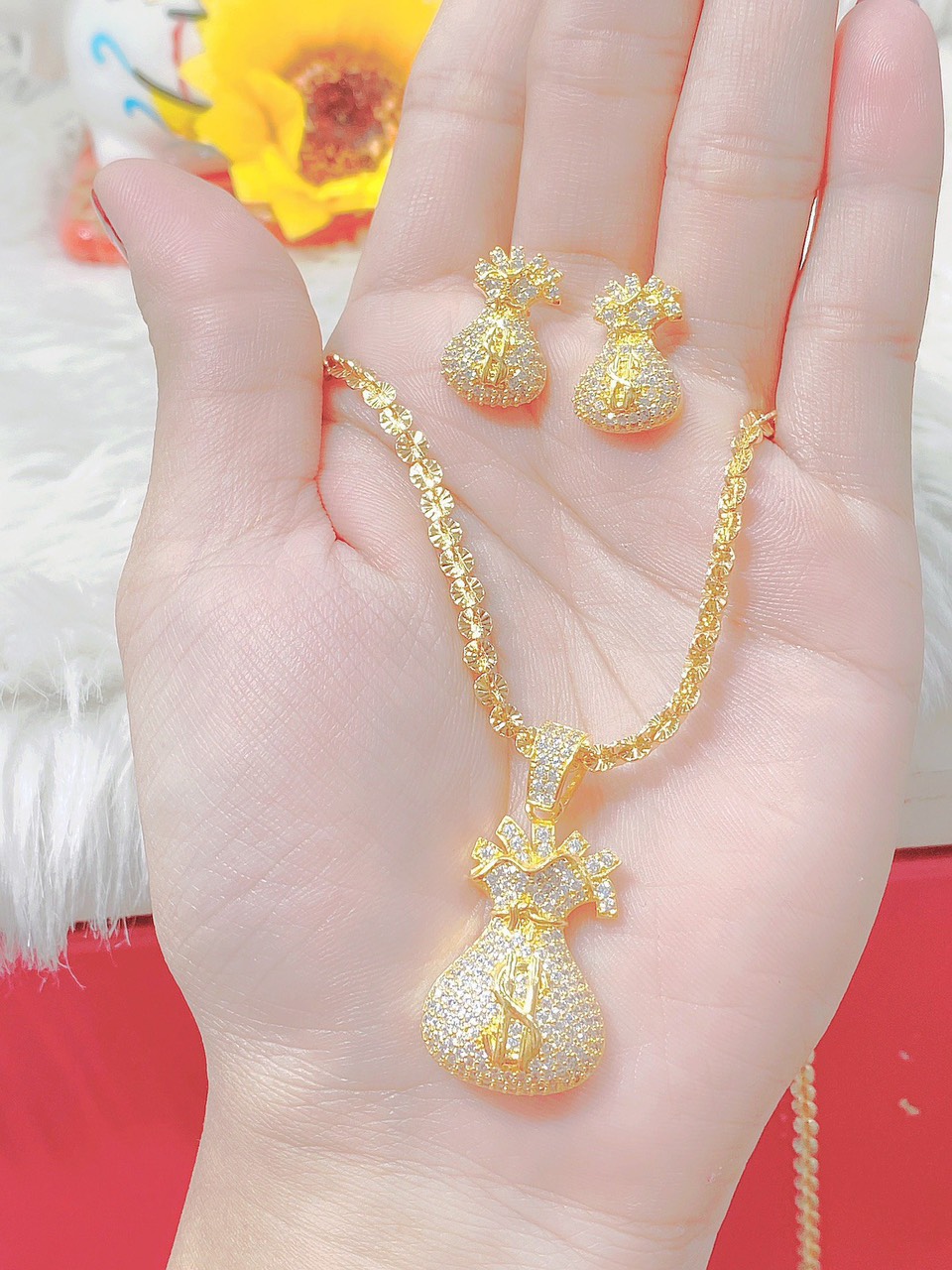 Bộ trang sức mạ vàng 18k