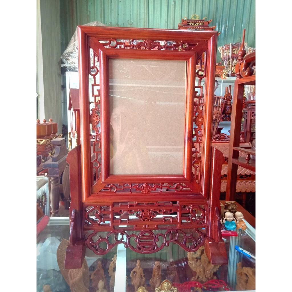khung ảnh thờ kép  gỗ hương đỏ kích thước ảnh thờ 20 x30 cm