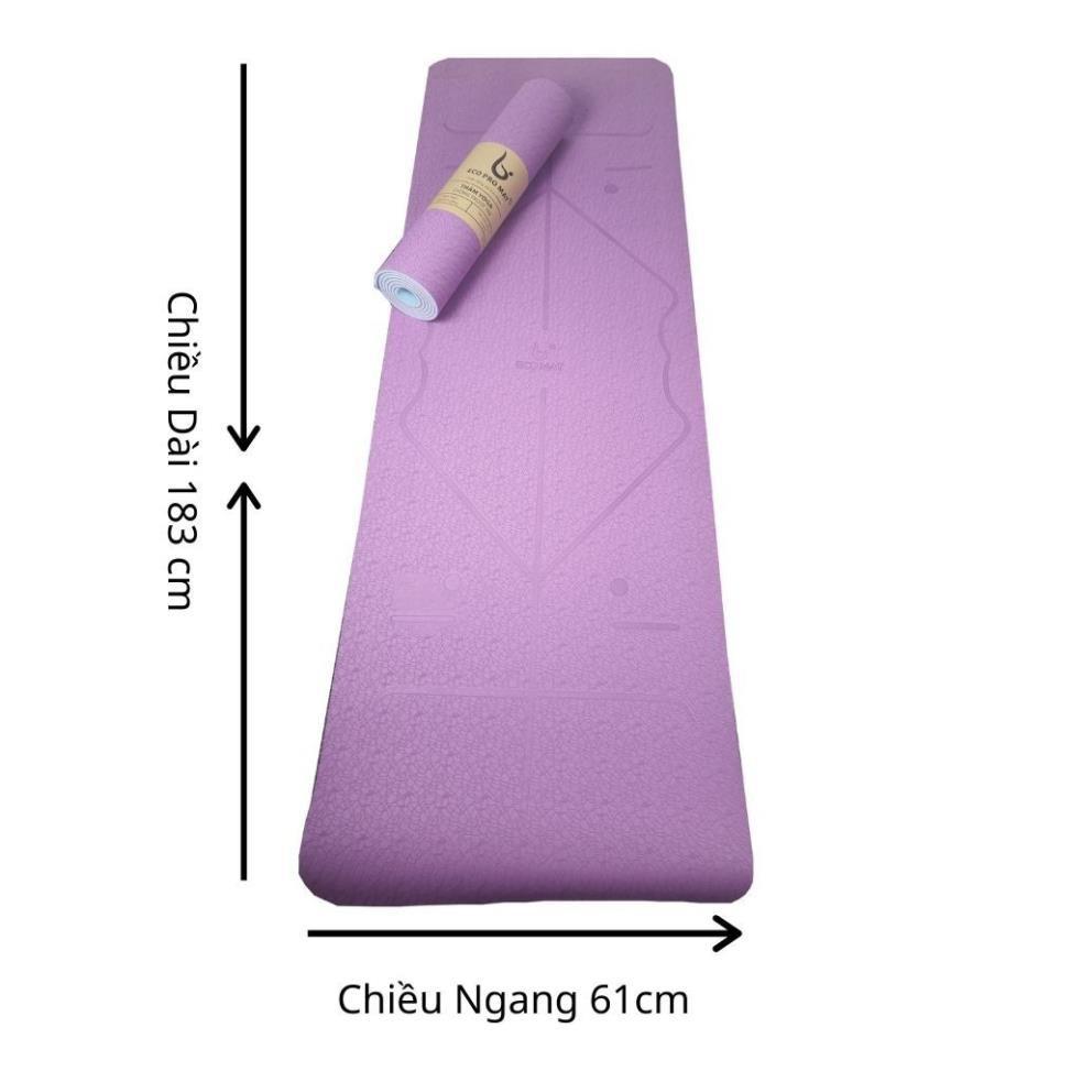 Thảm Tập Yoga Cao Cấp ECO PRO Định Tuyến,Chống Trượt TPE 6Mm, Hai Màu Đẹp,Bám Sàn T ốt, Tặng Túi Và Dây, ONEFFIT