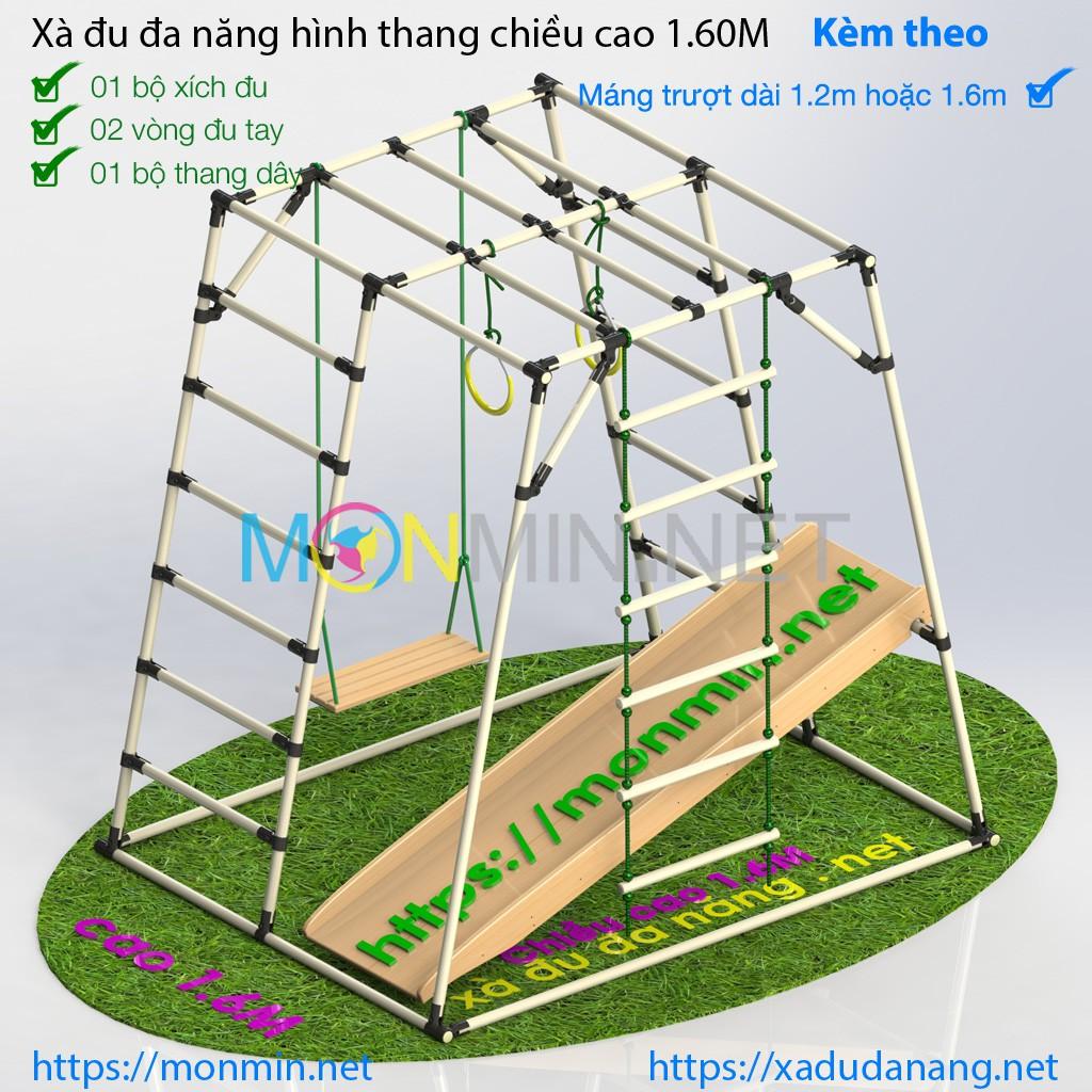 Máng trượt gỗ tích hợp cho xà đu đa năng