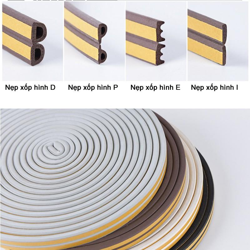 Nẹp xốp khe cửa sợi kép có keo cách âm chống tiếng ồn chống bụi chống hơi lạnh thất thoát Phụ kiện ô tô cao cấp - Đen
