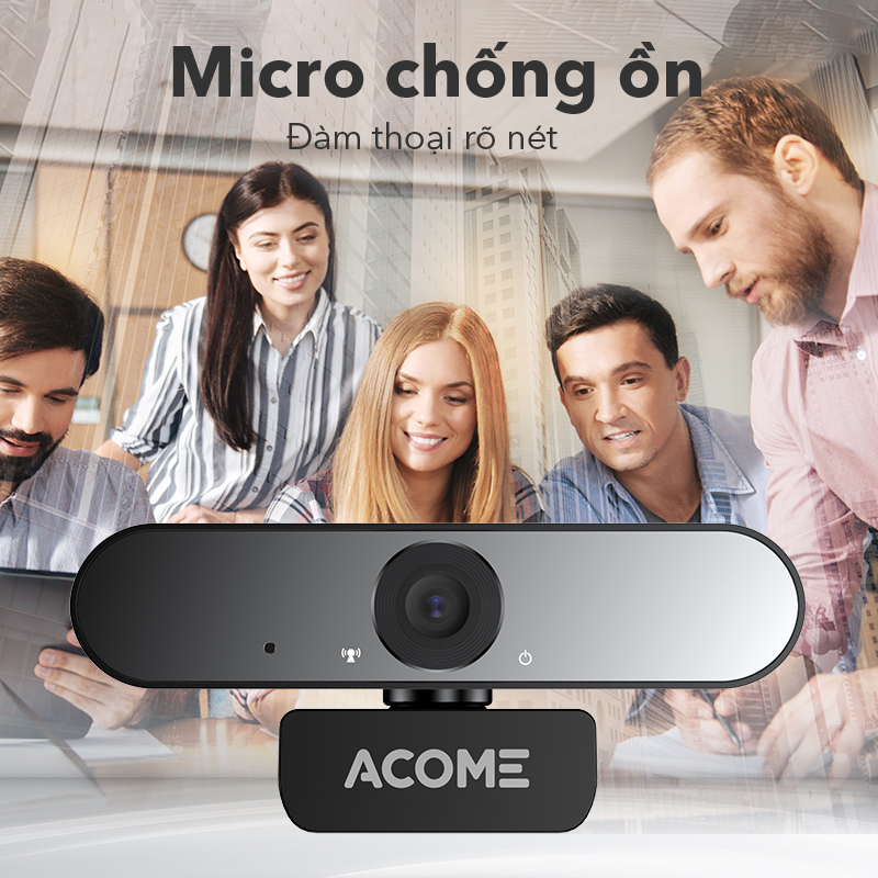 Webcam Máy Tính ACOME AWC11 Full HD 1080P Ảnh Siêu Nét Video Call Online Có Micro Chống Ồn - Hàng Chính Hãng