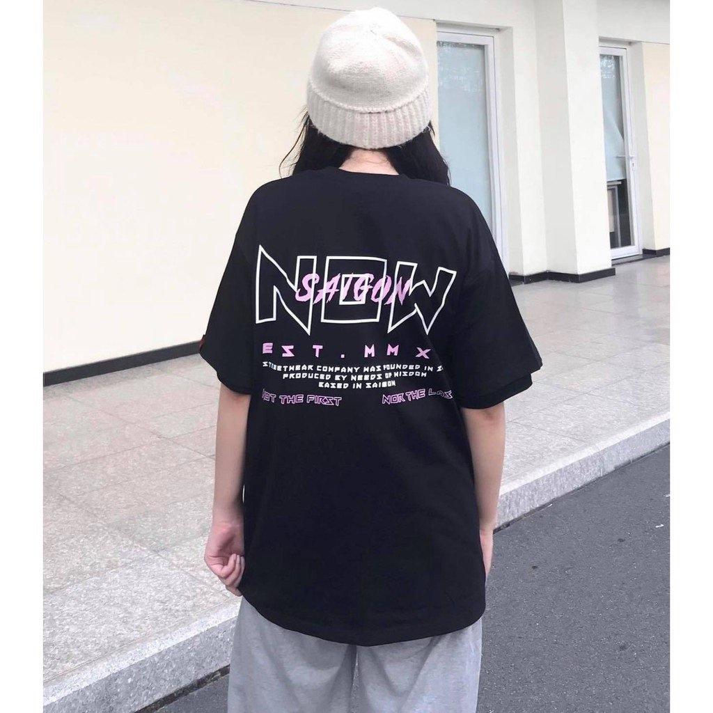 Áo thun tay lỡ unisex Now Saigon I&O đầy đủ tem cổ tag tay Hany shop