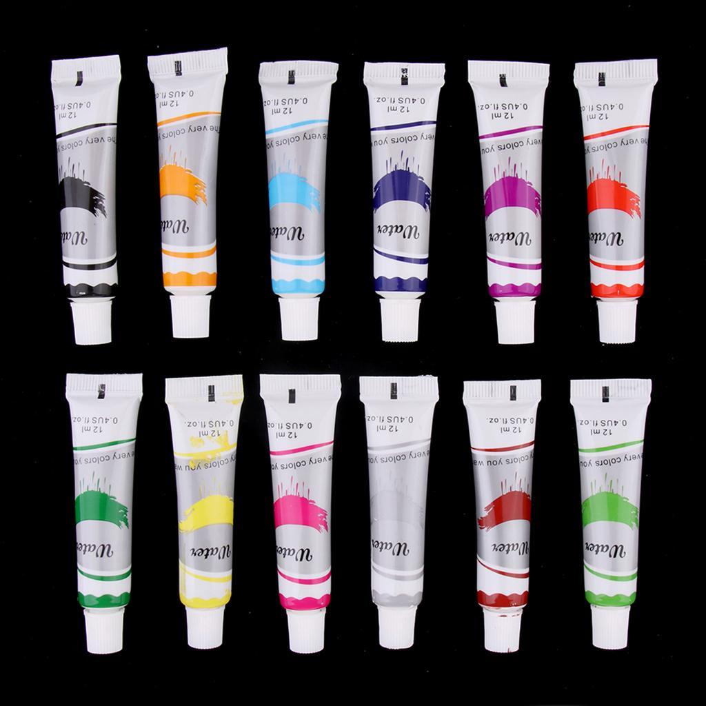 12 Colors Watercolor Paint Set Tube Artist Non Toxic Pigments For Kids Adults Professional Painting on Canvas Wood Clay Ceramic Crafts
