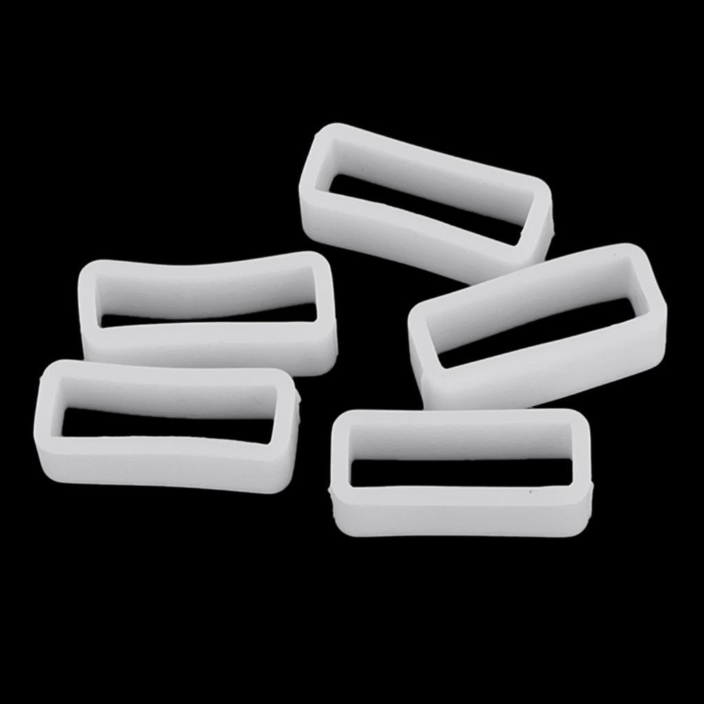 2X 5PCS rubber belt ring rubber belt ring watch accessories 22mm White