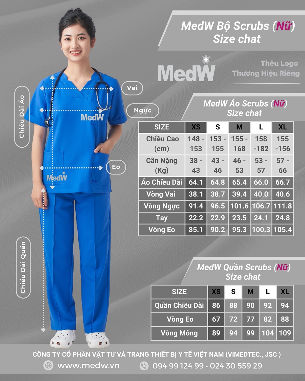 MedW  Scrubs Y Tế Royal Blue (Nữ) Diana Xanh Hoàng Gia Bộ Trang Phục Y Tế Bác Sĩ, Điều Dưỡng Thiết Kế Pháp Cách Tân, Vật Liệu Y Tế Cotton Nhật Nhập Khẩu Chuyên Biệt Không Bám Dính, Xếp Ly Giữ Dáng Suông Vận Động Tự Do. Thêu Tên Logo Thương Hiệu Riêng