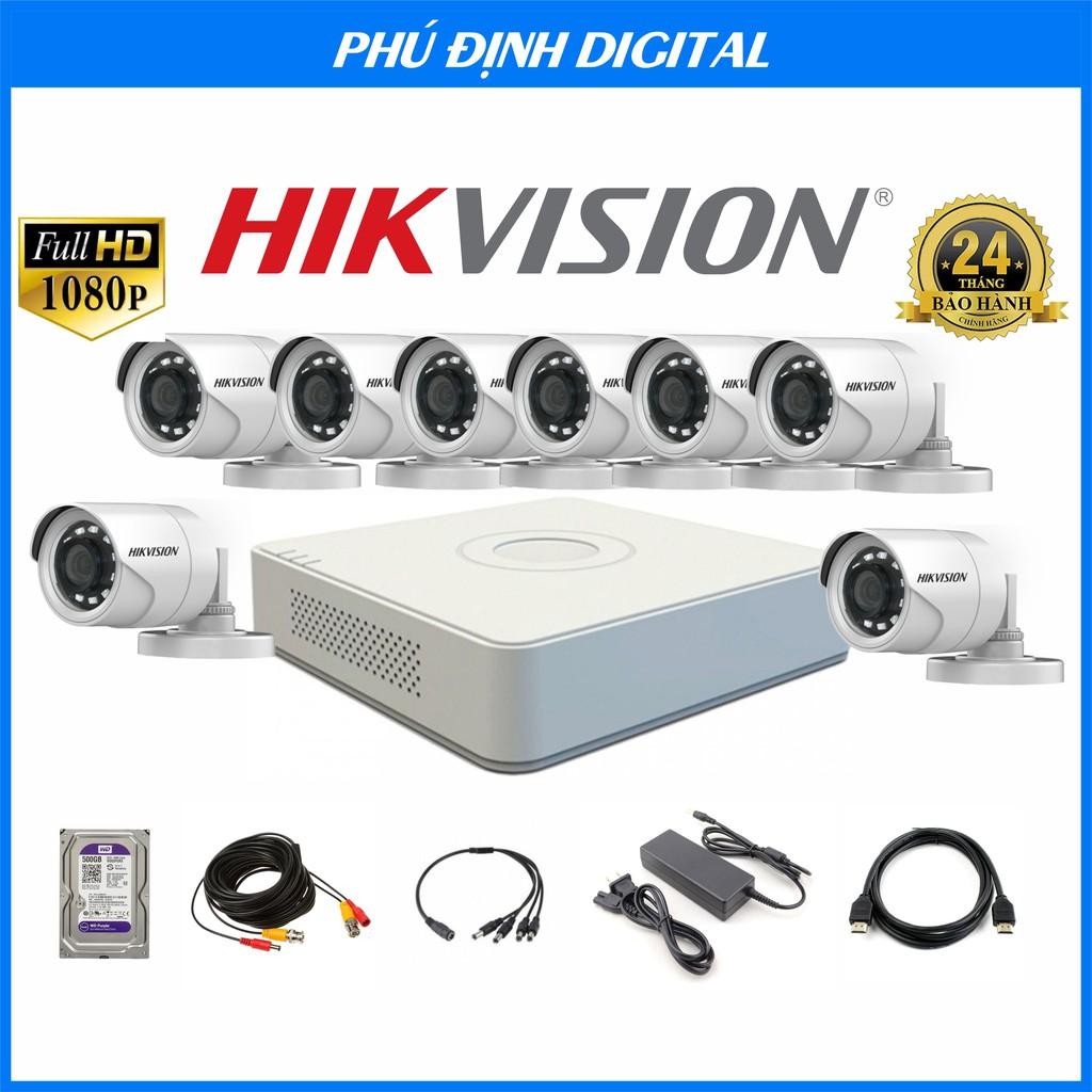 Trọn Bộ Camera Hikvision quan sát trong nhà ngoài trời chống trộm chính hãng Full phụ kiện - Hàng Chính Hãng