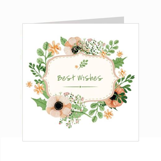 Thiệp chúc mừng, thiệp sinh nhật, best wishes - Thiệp grey 9x9cm - 09-BW01