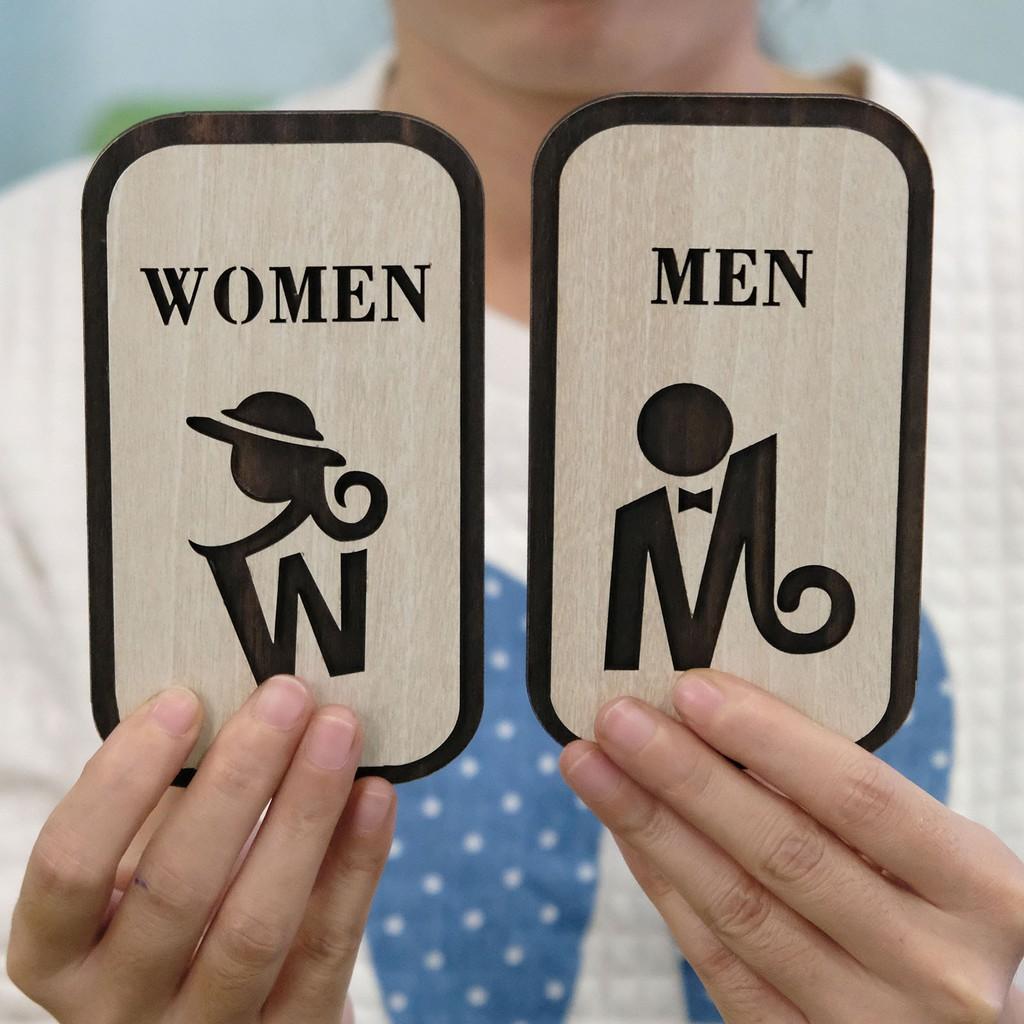 Bộ 2 bảng toilet Men Women kích thước 75x130mm