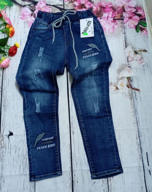 quần jeans lưng thun co giãn tạo dáng ôm body