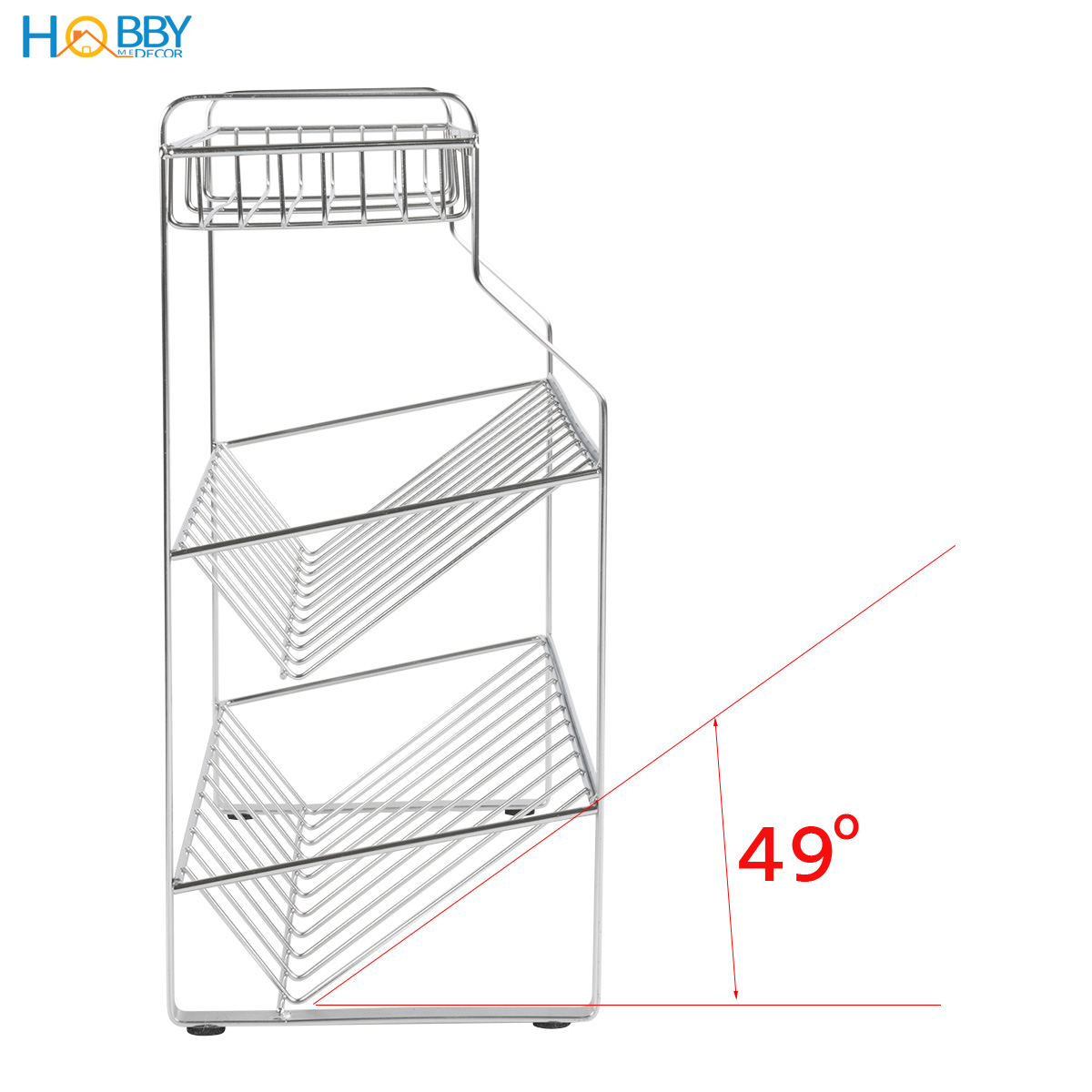 Kệ để gia vị chai lọ nhà bếp 3 tầng inox 304 Hobby home decor GV4