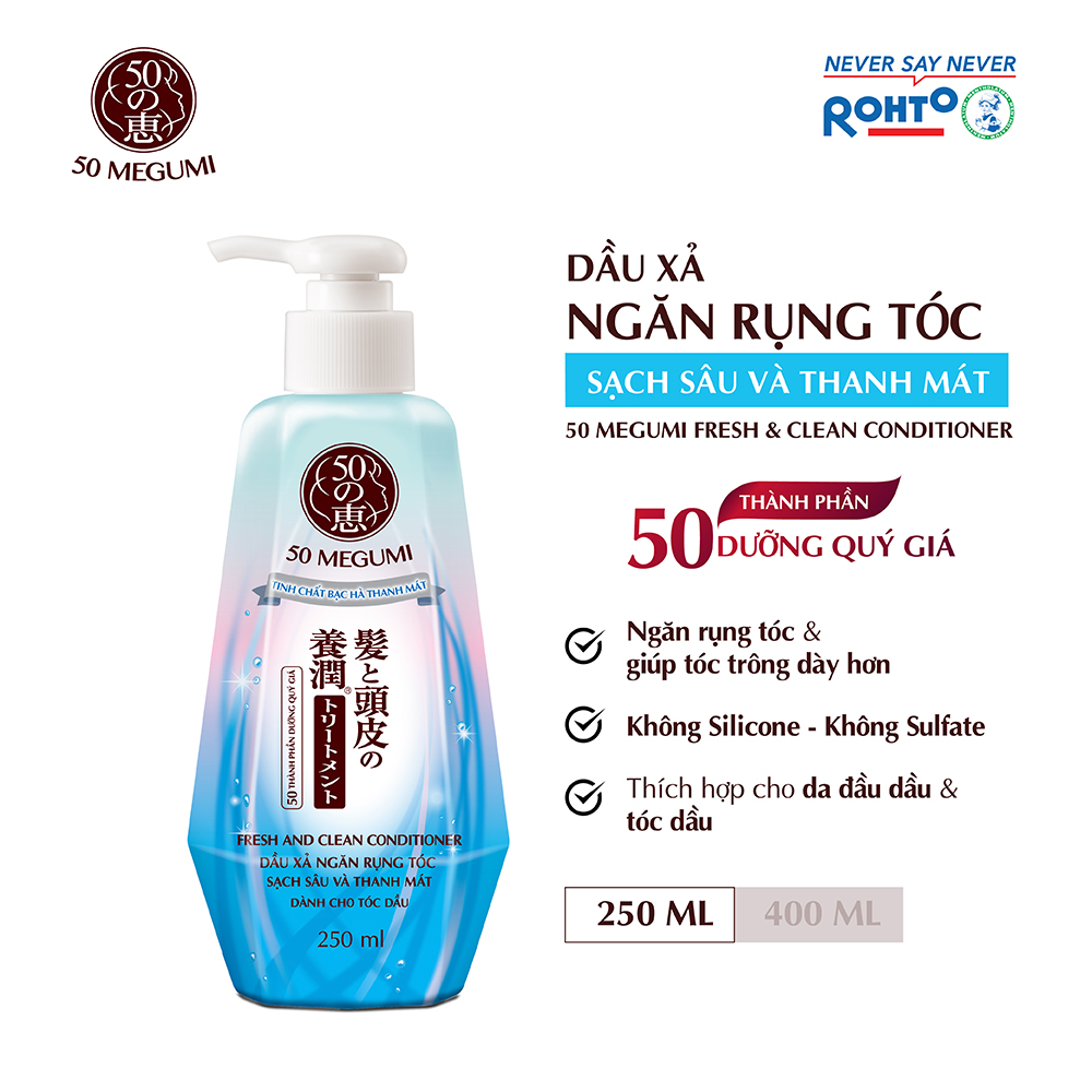 Dầu Xả Sạch Sâu Và Thanh Mát 50 Megumi Fresh And Clean Conditioner 250ml