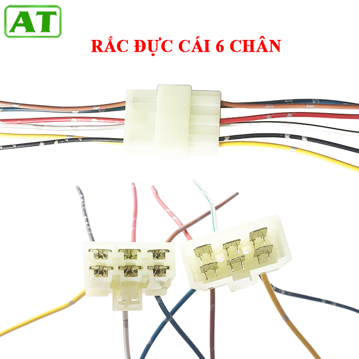 Giắc Đực Cái 6 Chân Nối Điện Ô Tô – Jack Kết Nối Đực Cái 6 Chân To