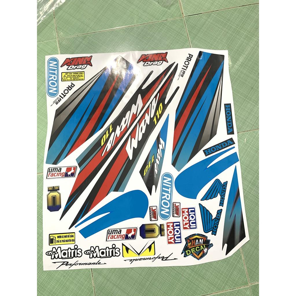 Tem wave 110 xanh đen