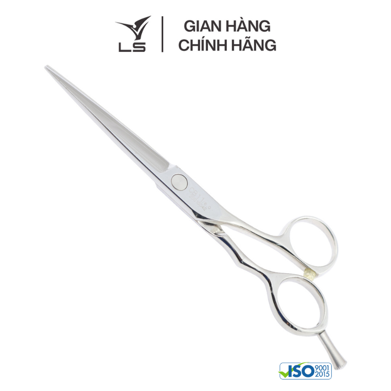 Kéo cắt tóc LS lưỡi thẳng quai offset phẳng đỡ ngón tháo rời CB11/6.0